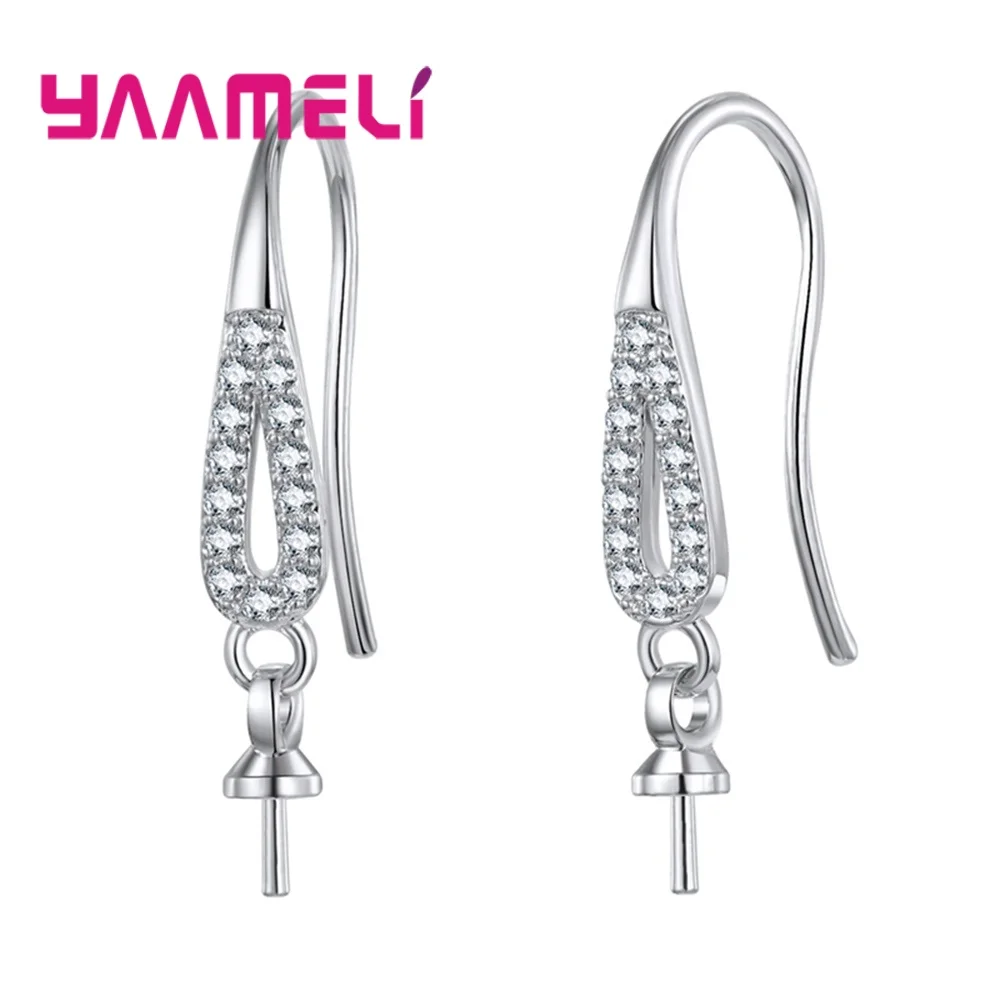 925 пробы Серебряное кольцо с AAA циркон ювелирных изделий крюк Earwires набор сделай