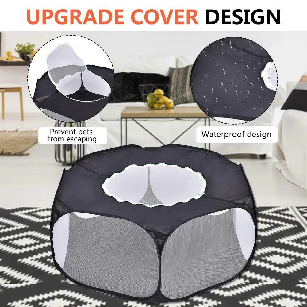 Portable Dog fence Indoor Outdoor Pet Puppy Playpen for Small Animal Hamster Fence Tent Cage With Cover Waterproof Camping House | Дом и сад