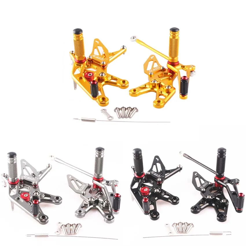 CNC регулируемые подставки для ног Rearset педали Kawasaki Ninja ZX10R 2006 2007 аксессуары