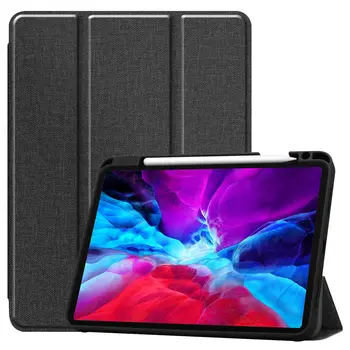 

Cloth Pattern Tablet Case for iPad Pro 12.9/11 inch 2020 Case Smart Wake / Sleep Stand Tablet Protector Cover with Pen Holder