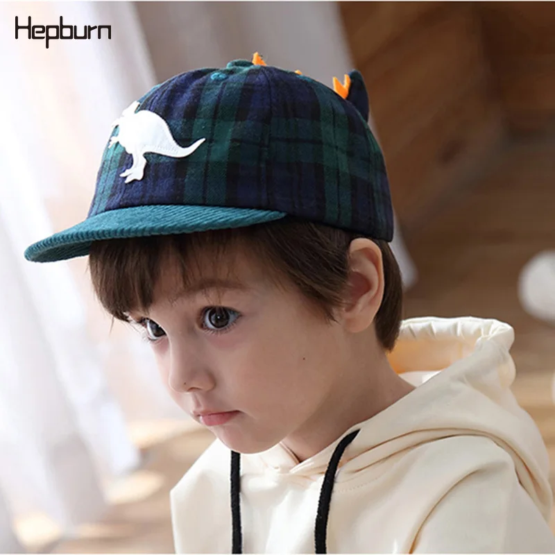 

Hepburn Brand Baby Hat Spring Visor Kids Cap Cartoon dinosaur Baseball Hats For 6-24 months Children Unisex Cotton Toddler Cap