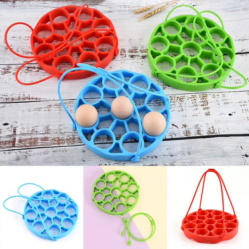 

9 Cells Silicone Egg Steamer Rack for Instant Pot Pressure Cookers Sling Holds Anti-scalding Bakeware Slin Accessories