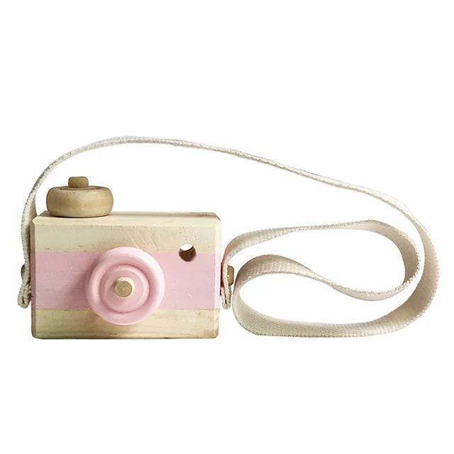 Новые детские деревянные камеры игрушки Висячие камеры фотографии украшения детские развивающие игрушки на день рождения рождественские подарки - Цвет: pink