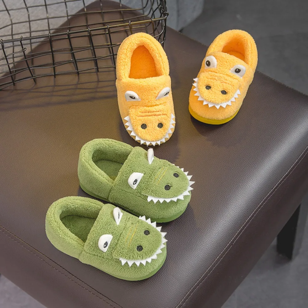 BAOLESEM детские тапочки; мягкая обувь для малышей; тапочки с милым динозавром; детская зимняя домашняя обувь; нескользящая детская обувь