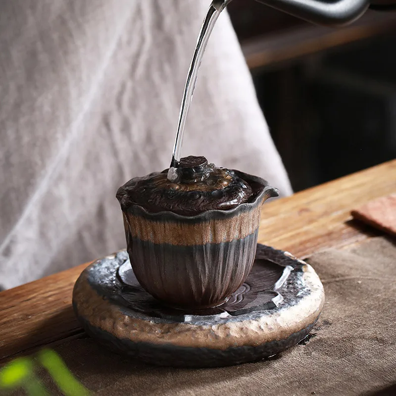 LUWU керамический чайник ручной работы gaiwan teacup лотоса Прихватки китайский Кунг Фу Чай Аксессуары