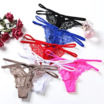 

Lace Thong Lady 2020 Europe Sexy Underwear Ms Hot Low Waisted Sexy Hollow Breifs Lace Panties
