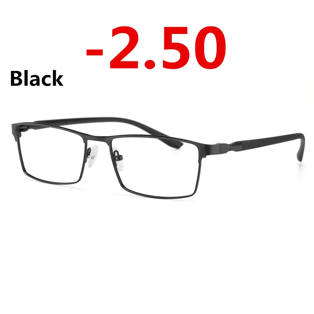 black-2.50 Мужские фотохромные Рецептурные очки для близоруких полноободных очков оправа близоруких солнцезащитных очков чувствительные линзы переходные линзы - Цвет оправы: black-2.50