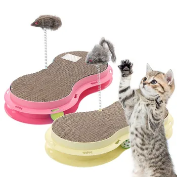 

Pet Cat Mouse Toy Attract attention For Cat Pet Cat Corrugated Paper Bell Play Board Interactive Play Toy cat funny toys