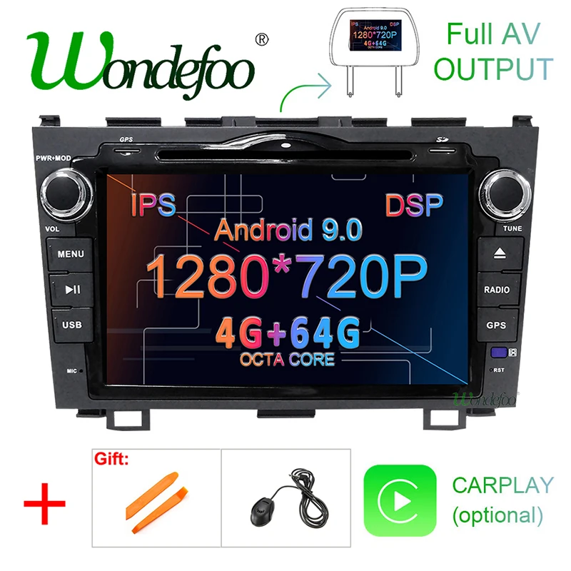 DSP 4G 64G Android 9 0 AV выход автомобильный GPS для CRV CR V DVD плеер навигация радио