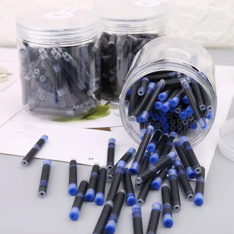 

100pcs Jinhao Universal Black Blue Fountain Pen Ink Sac Cartridges 2.6mm Refills School Office Stationery X6HB