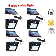 2/4pcs 100/56/30 LED Solar Powered Wall Light PIR Motion Sensor Street Outdoor IP65 Waterproof Pathway Garden Fence Lamp With 3M