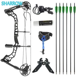 35-70lbs Compound Bow IBO 320fps 16-30inch Draw Length Carbon Arrow Outdoor Archery Hunting Target Shooting Training Accessories