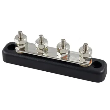 

IZTOSS Heavy-Duty 100A Buss Bar (Imperial Threading) Stud Terminal, 4 x #10-32 Terminals