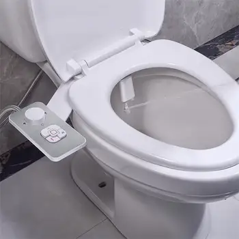 Samodra Bidet Toilet Seat Attachment Ultra-thin Non-electric Dual Nozzles Frontal & Rear Wash For Bathroom Toilet Bidet Sprayer 2