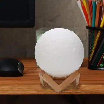 

15cm 3D Print Creative Moon 3 Colors USB Rechargeable Lamp Touch Sensor Control LED Night Light Bedroom Bedside Lights