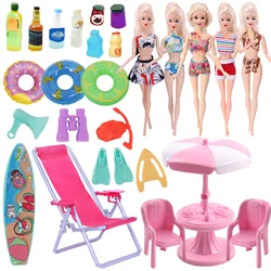 Ensemble d'accessoires combinés pour Barbies Mini, comprenant étude/lavage/cuisine/fournitures de médecin/natation/accessoires de mobilier de salon 