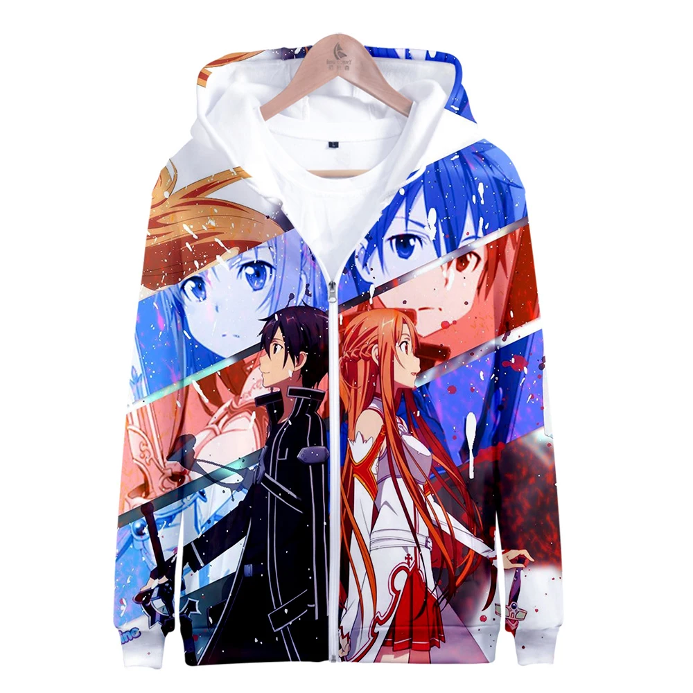 Аниме Толстовка с капюшоном Sword Art онлайн Алисия повседневные толстовки с капюшоном на молнии для мальчиков Academy SAO World пальто японский мультфильм