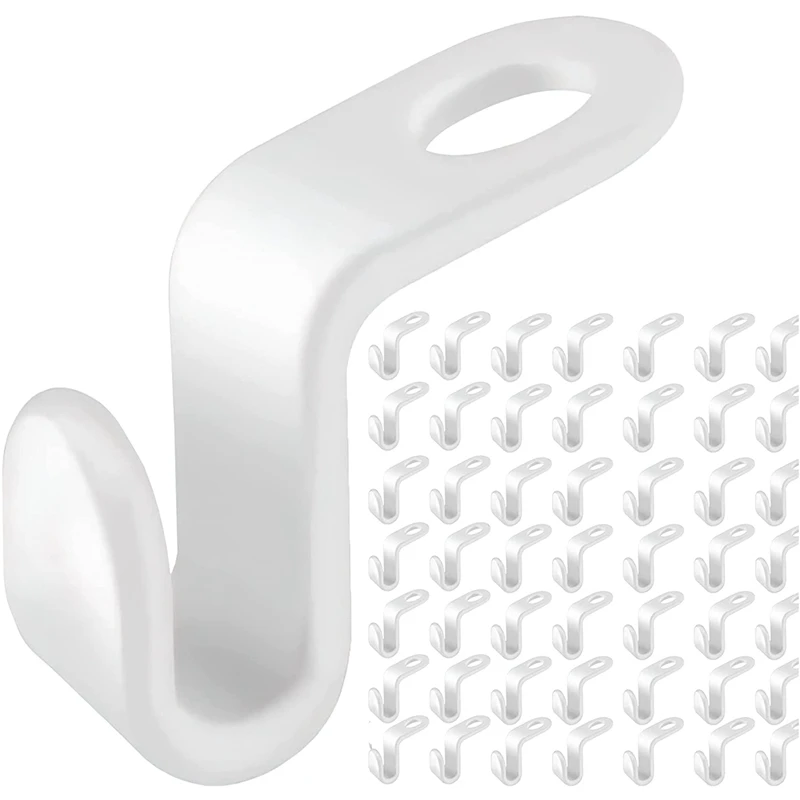 50 Plastic Hooks Stacking Hooks Space Saving Storage Racks Suitable For