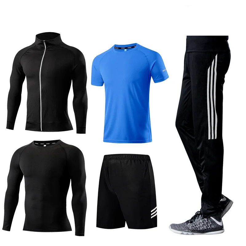 Grass green Спортивный комплект, колготки, мужской тренировочный костюм для спортзала, костюм для фитнеса, набор для бега, Быстросохнущий летний баскетбольный инвентарь - Color: Grass green