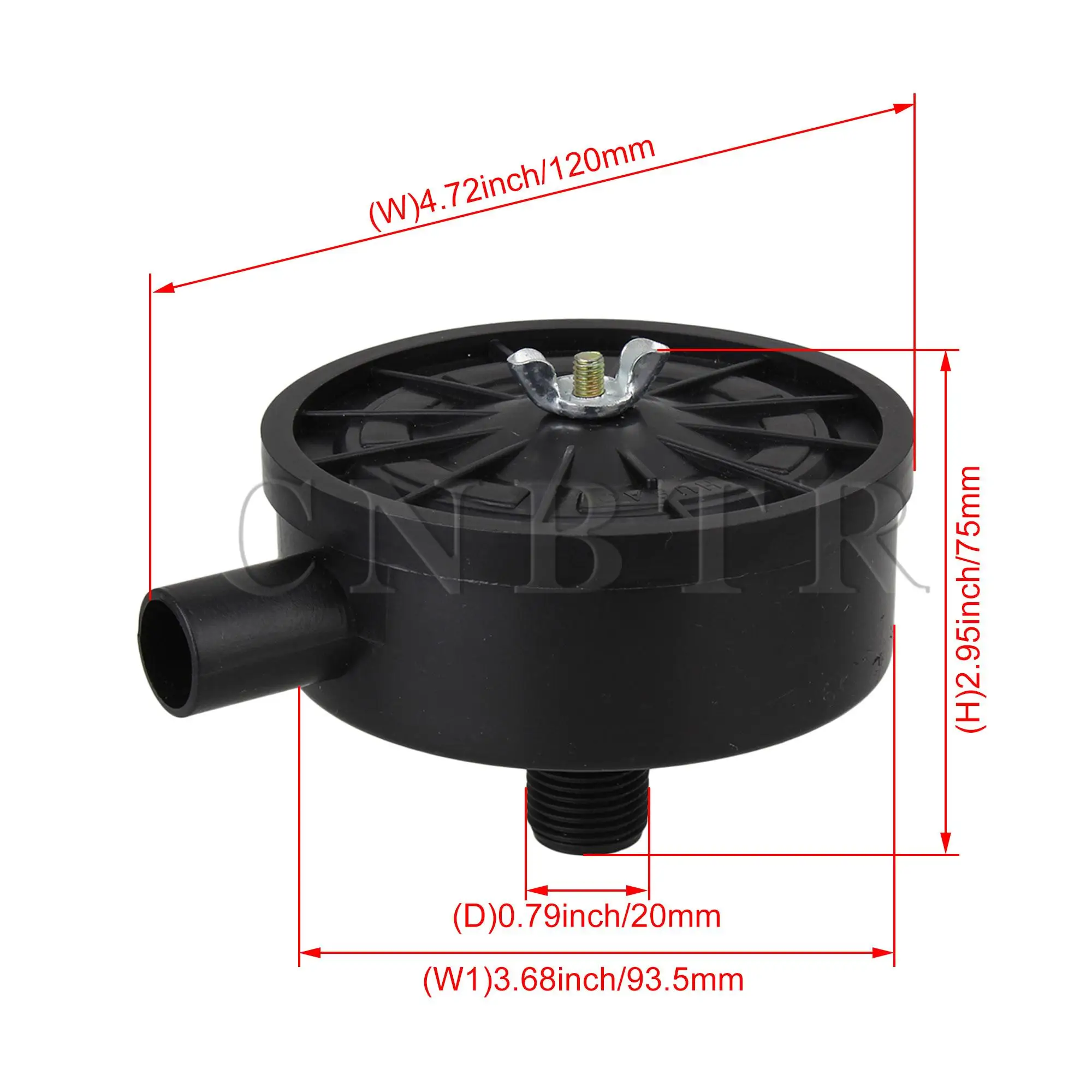 Plastic 0.76" Thread Air Compressor Intake Filter Muffler Black 