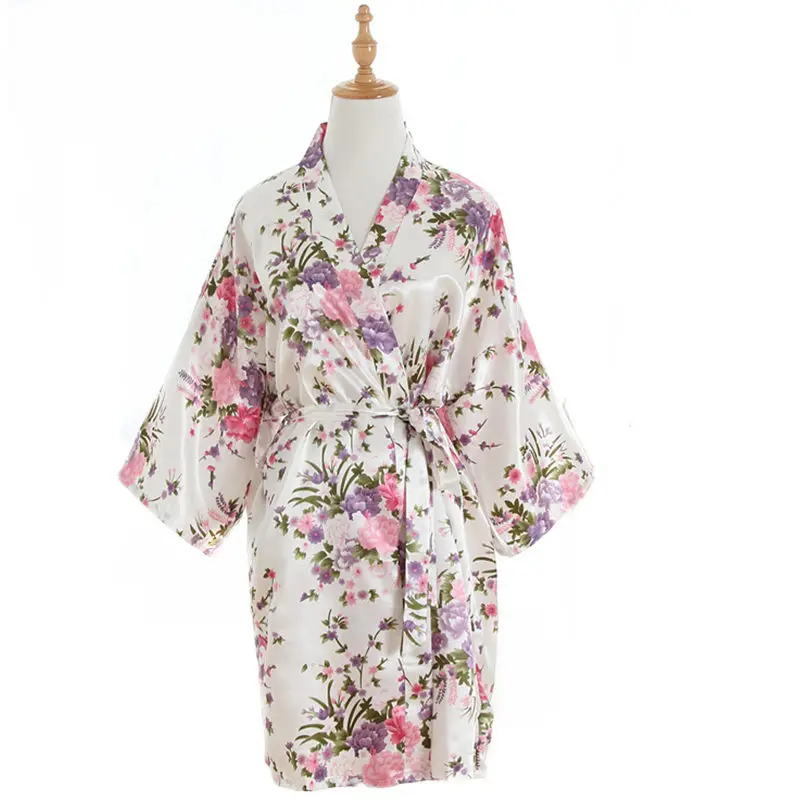 Летнее кимоно в японском стиле платье для женщин традиционная одежда азиатская одежда пижамы цветочный принт юката банный халат хаори - Цвет: Color1