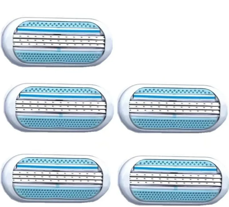 Original 5pcs/lot Beauty Female Safety Razor Blade Shaving for Women 3 Layer Blades Shaver Razor Blades Replacement Head