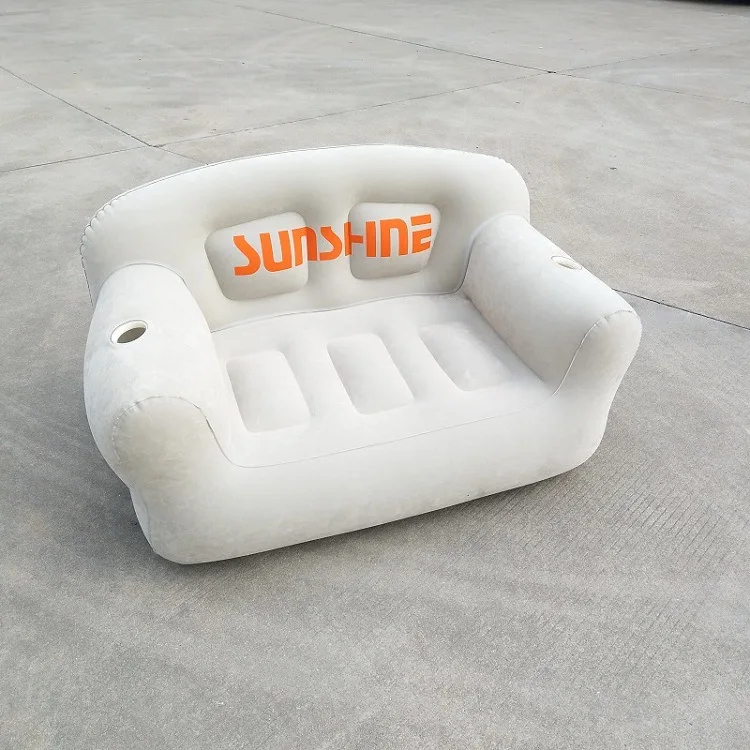 

Currently Available Direct Selling Thick Environmentally Friendly PVC Flocking Inflatable Sofa, Inflatable Double Leisure Sofa-D