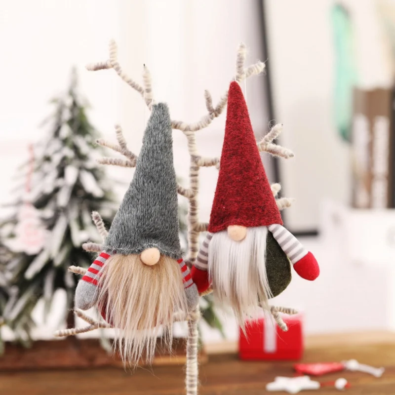 

Merry Christmas Long Hat Elf Toy Christmas Pendant Plush Gnome Doll Xmas Tree Drop Ornament Holiday Figurine Decor