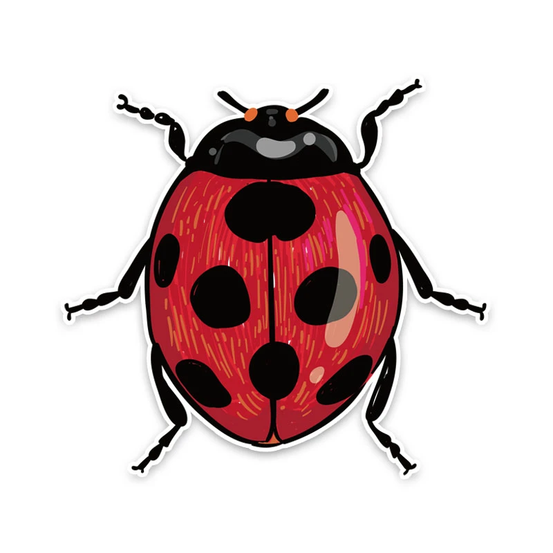

DAWASARUPersonality Animal Ladybug Car Sticker PVC Car Accessories Decoration Personality Fashion Car Sticker Decal 14*15CM