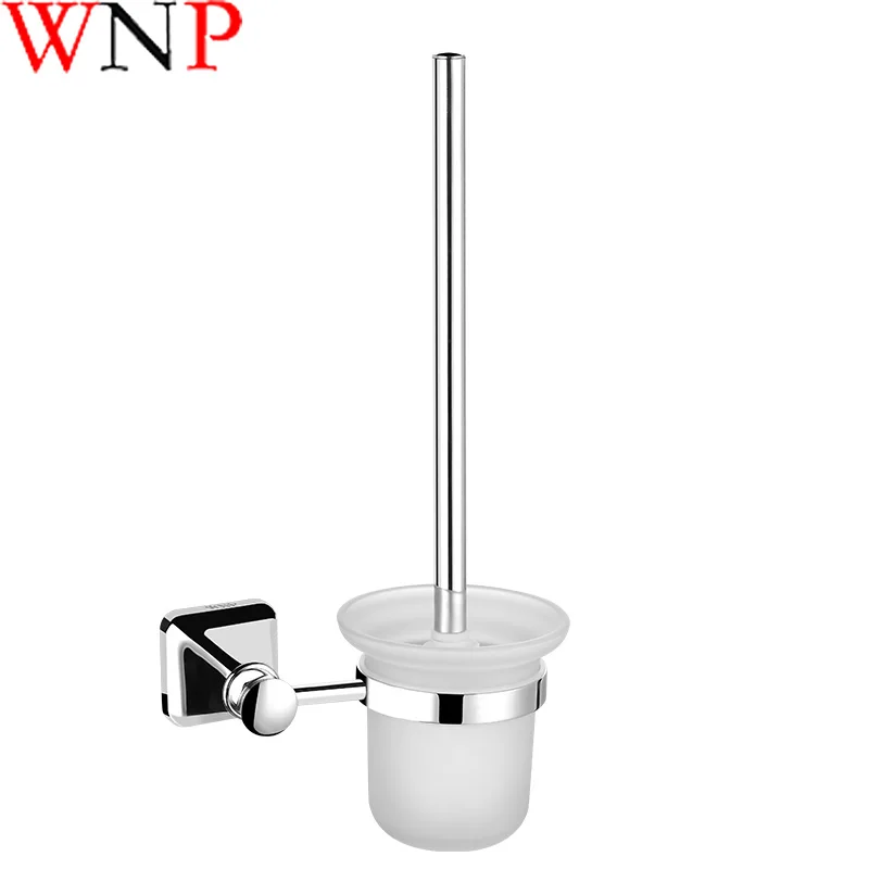 

Round Toilet Brush Holder Brushed Chrome printing Bathroom Cleaning Holder Stainless Steel Holder with Glass Cup
