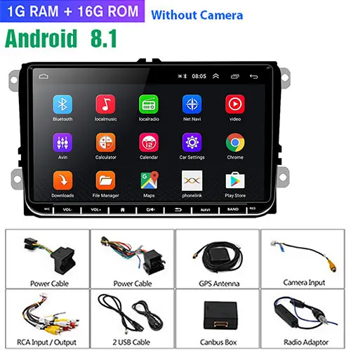 1 16G Podofo 2din Android Авторадио автомобильный gps мультимедийный плеер для VW SKODA Octavia GOLF 5 6 PASSAT B6 JETTA сиденье для Polo TIGUA - Цвет: 1 16G