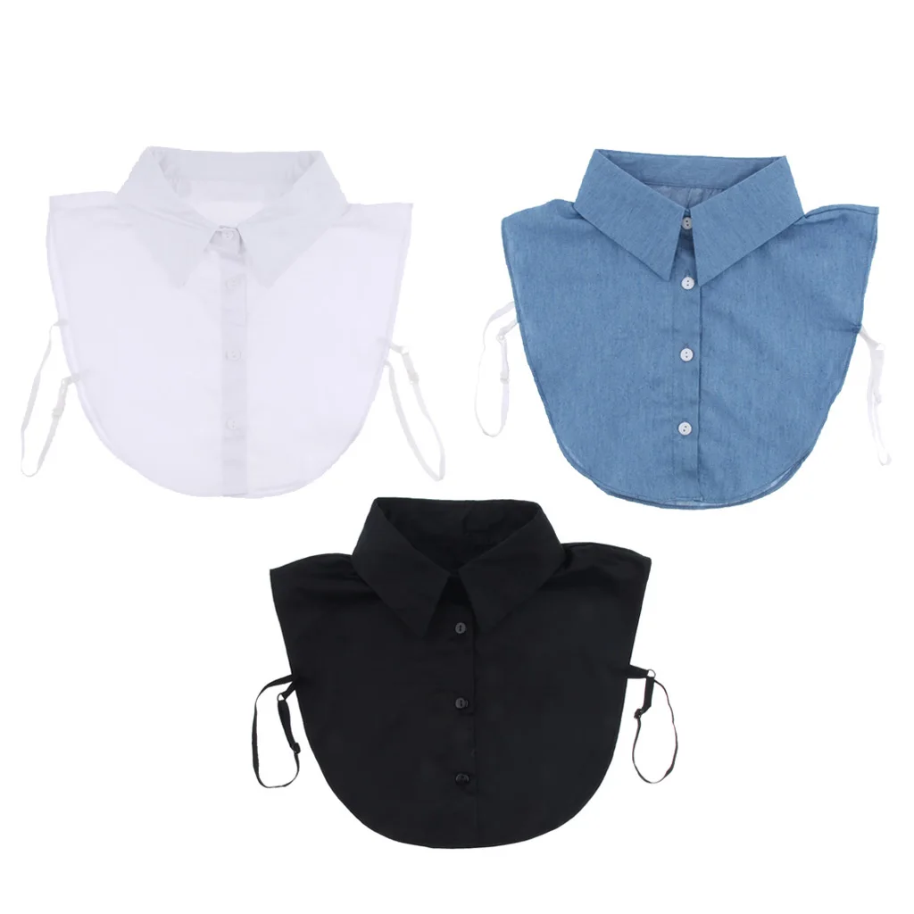 

False Faux Half Shirt Blouse Peter Pan Detachable Fake Collar for Women Lady