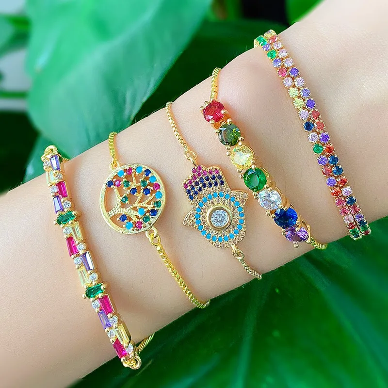 

LB1371 Cross-border Hot Selling Creativity of Coloured Jewelry Wholesale of Gold-plated