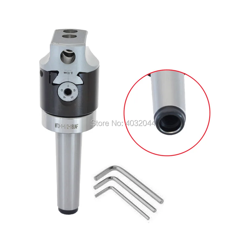 

1set morse tapper adapter MT3 M12 thread 50MM(2") diameter boring head F1 12 boring tool for CNC machine Mini graduation: 0.01