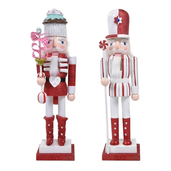 

Wooden Glitter Nutcracker Walnut Soldiers Collection For Shop Ornaments Christmas Home Decor Kids Gifts 15 Inch Height