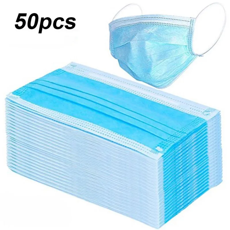 

50pcs Anti Virus Disposable Face Masks Anti-dust Safe Breathable Mouth Mask