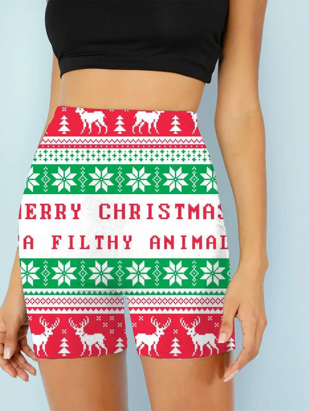 

3d Shorts Christmas Shorts Women New Year Short Animal Deer Womens Pants