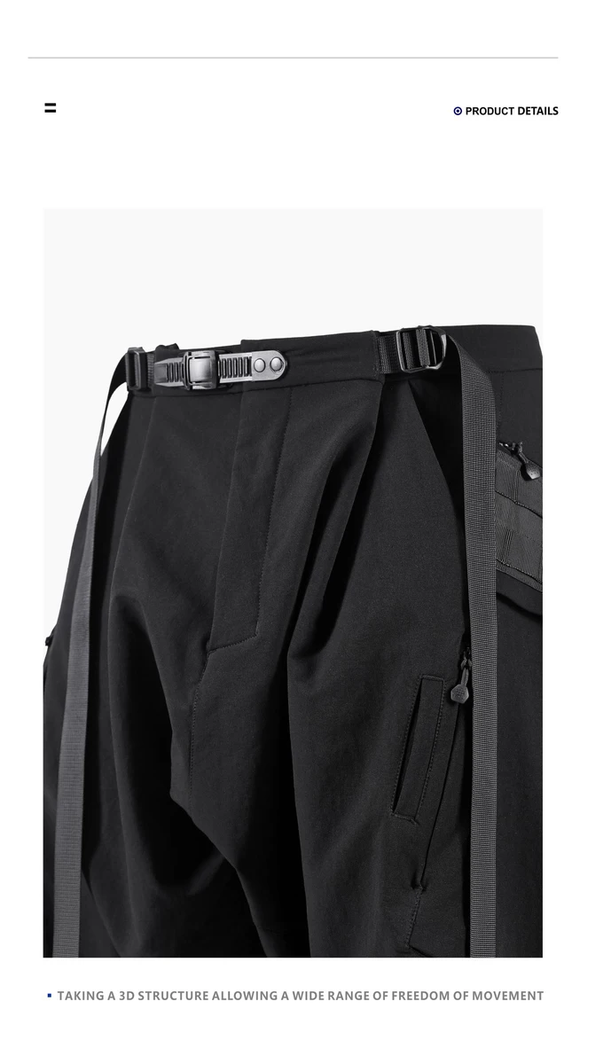 Reindee Lusion 21 ss 2 in 1 Molle system low crotch samurai pants techwear water repellent multi pockets waist adjustment