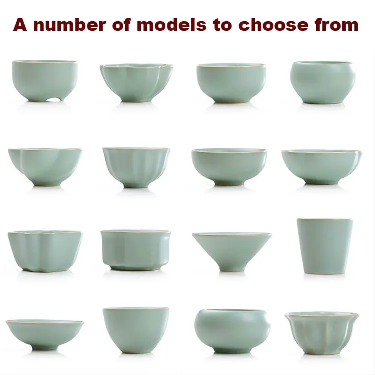 

Qi Xuan Source Genuine Product Ru-porcelain Tea Cup Tea Set Teacup Ru Tea Set Cicada Gracked Glaze Can Raise xiao pin bei