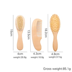 Baby Comb Girl Bathing Baby Care Hair Brush Pure Natural Wool Wood Comb Newborn Infant Head Massager Custom Name