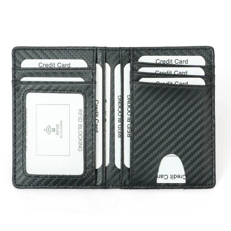Black Carbon Fiber Thin Credit Card Holder Slim RFID Wallets Pu Leather Driver License Cover Holder For Men Card Wallet wallet card holder card holder credit card holder credit card wallet card wallet id card holder id card case wallet card bag business card holder document card wallet