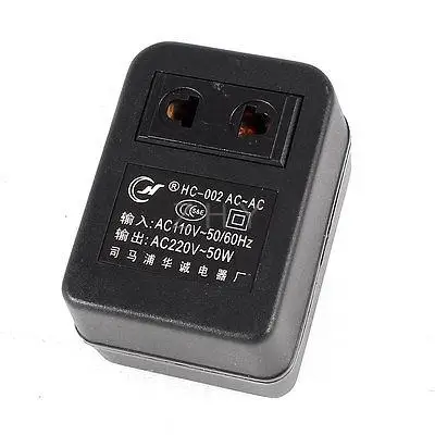 

US Plug to US Socket Wall Travel Power Adapter Black AC 110V/220V 50W
