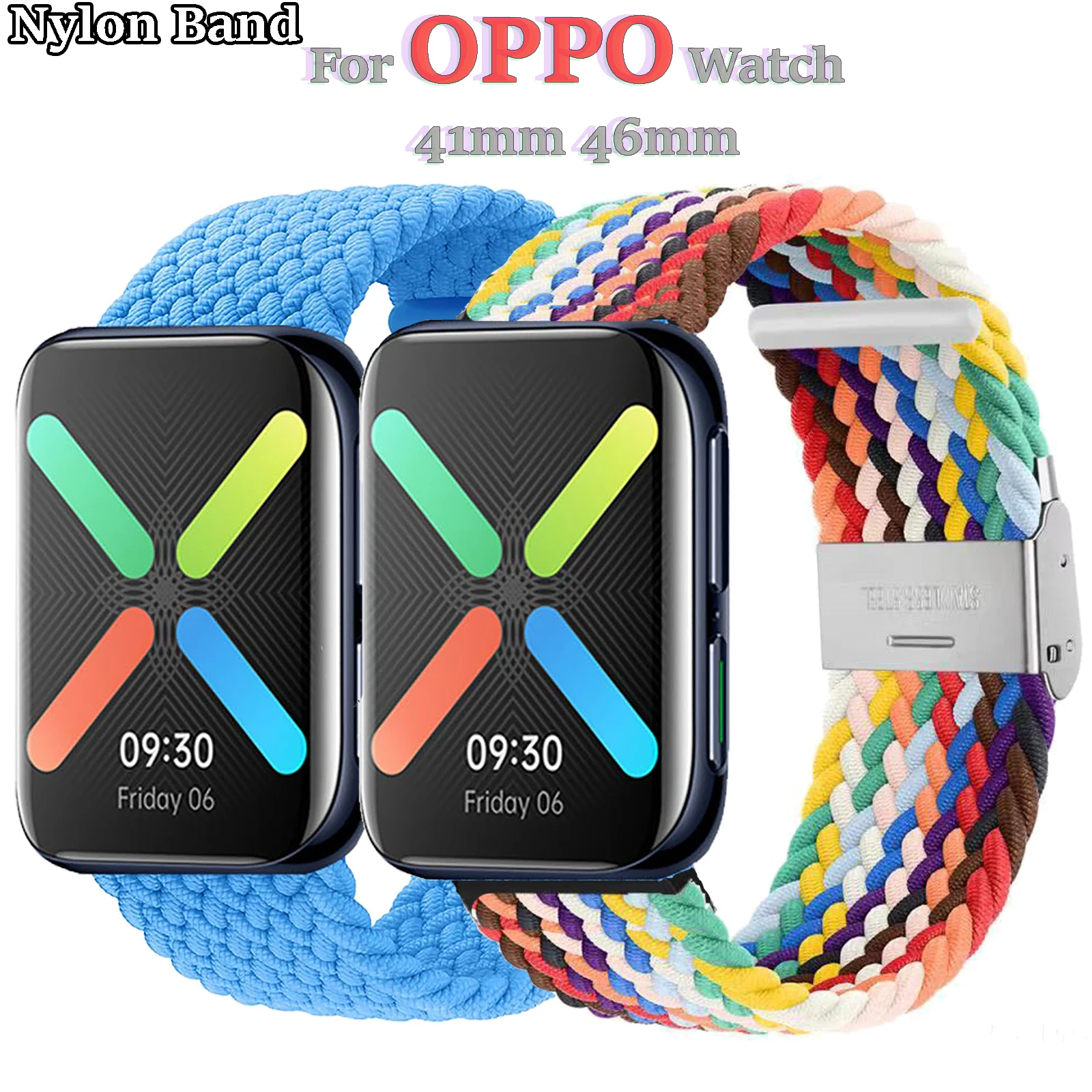 

Ремешок нейлоновый для часов Oppo Watch 41 мм 46 мм, Воздухопроницаемый плетеный браслет для наручных часов OPPO, Сменные аксессуары для браслета