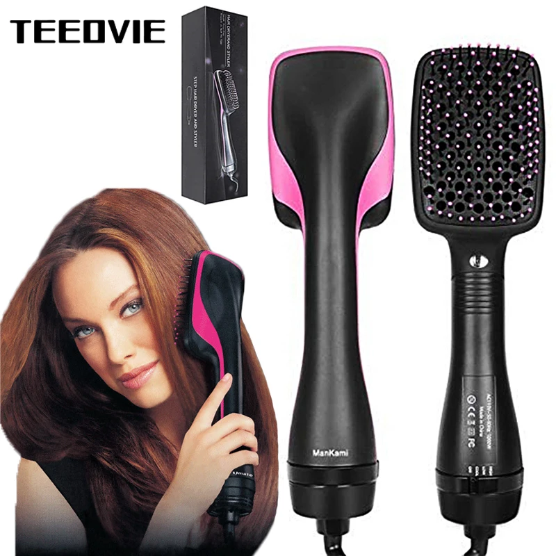 

Newest Comb Hair Dryer Hot-Air Brush Cool Air Blow Dryer Hair Curling Iron Rotating Brush Womens Hair Dryer Pro 2 In 1