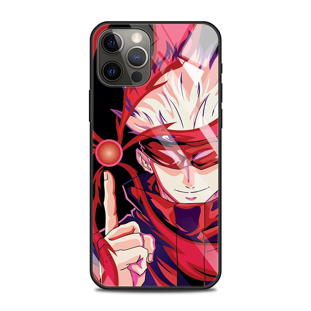 Tempered Glass Case For iPhone 13 11 12 Pro Max 13 12 Mini XS XR XS X SE 2020 7 8 6 6S Plus Cover Shell jujutsu kaisen Anime 13 case