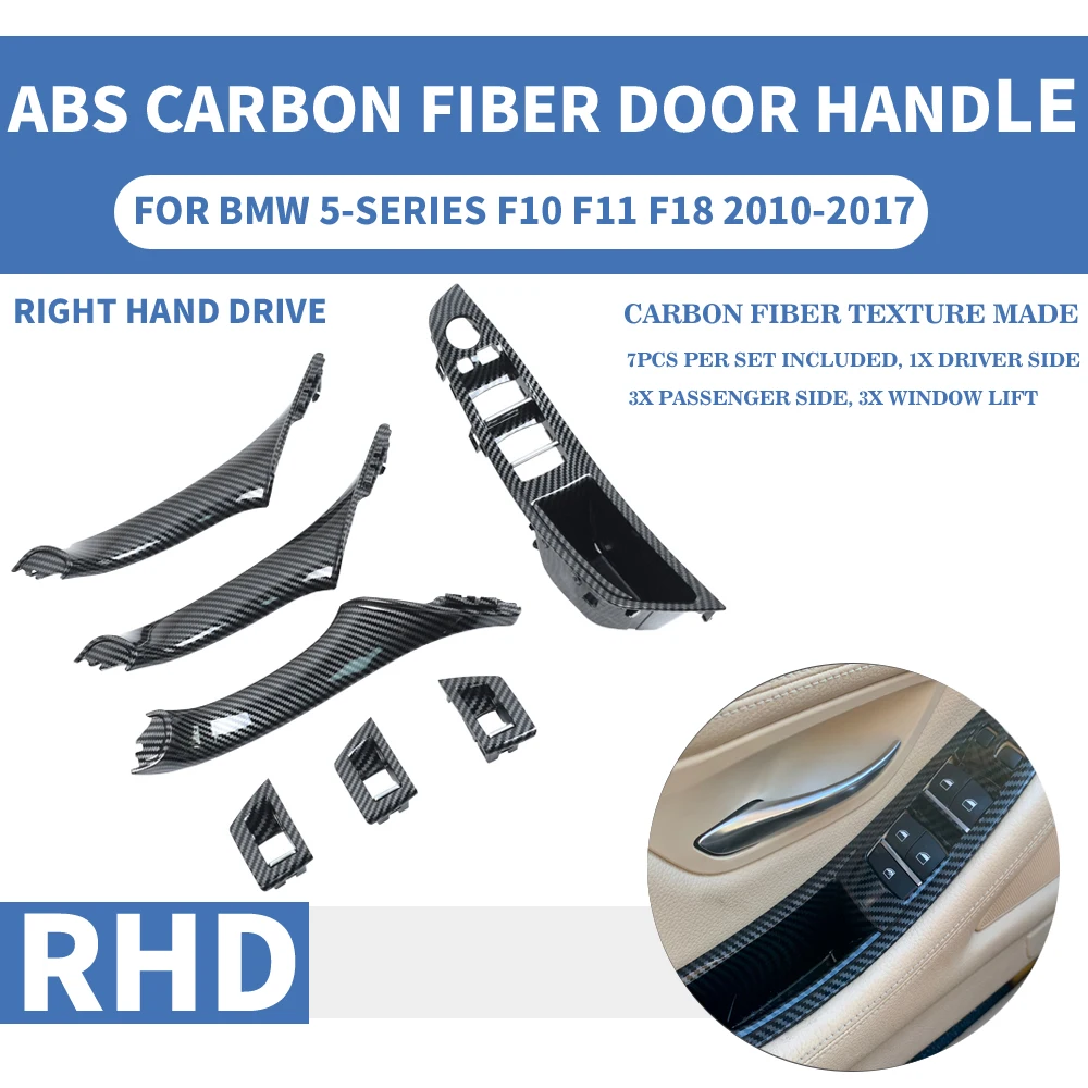 Rhd Right Hand Drive Car Carbon Fiber Abs Interior Inner Door Pull
