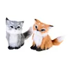 7Styles mignon Simulation renard jouet Mini Squatting renard modèle décoration de la maison de mariage cadeau d'anniversaire en peluche jouets en peluche ► Photo 3/6