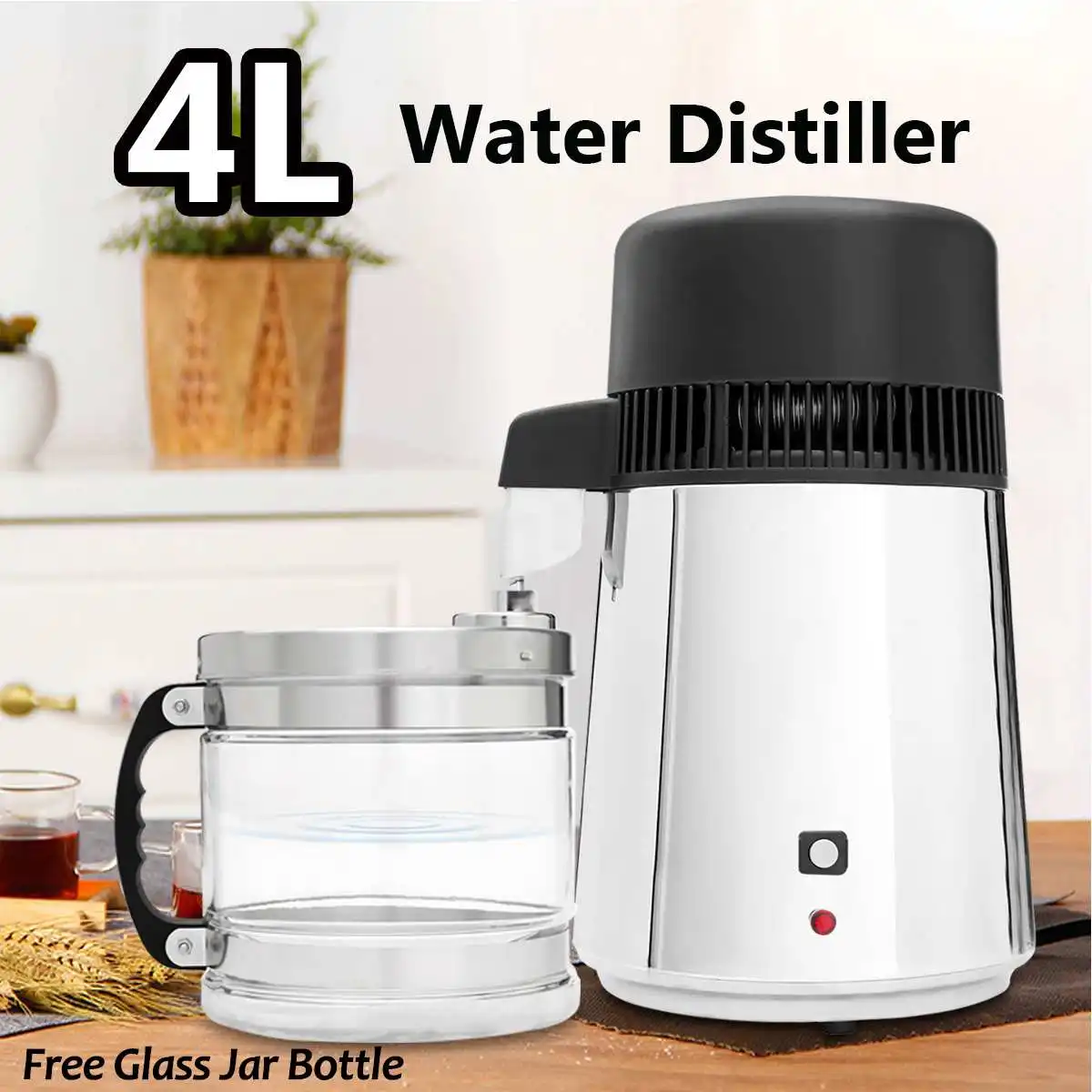 750W 4L Water Distiller Household Distilled Pure Water Machine Distillation Purifier Filter Stainless Steel Water Filter AU Plug
750W 4L Water Distiller Household Distilled Pure Water Machine Distillation Purifier Filter Stainless Steel Water Filter AU Plug