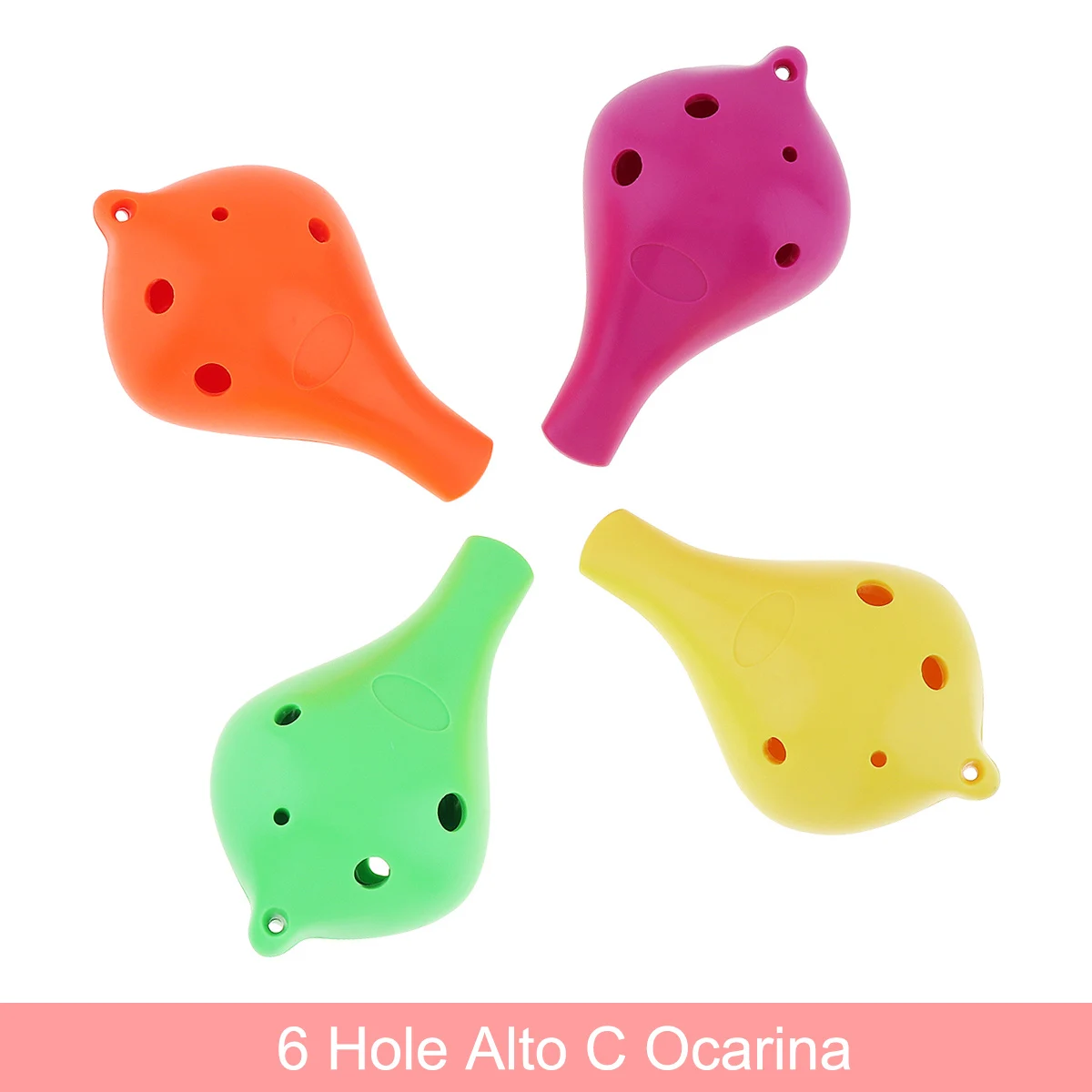 

6 Hole Plastic Ocarina Alto ToneC Flute Music Instrument with Hang Rope 4 Colours Optional for Beginners / Performance