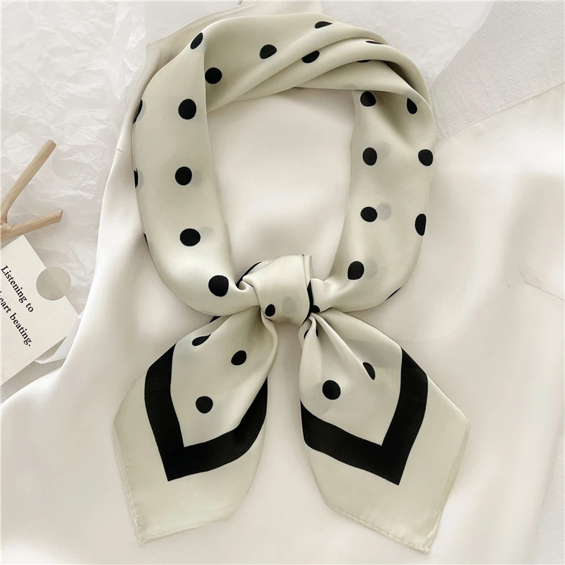 Luna&Dolphin Women Vintage Print Scarf 70x70cm Houndstooth Zebra Chiffon Silk Feeling Headbands Bandana Bag Neckerchief Hijab 5